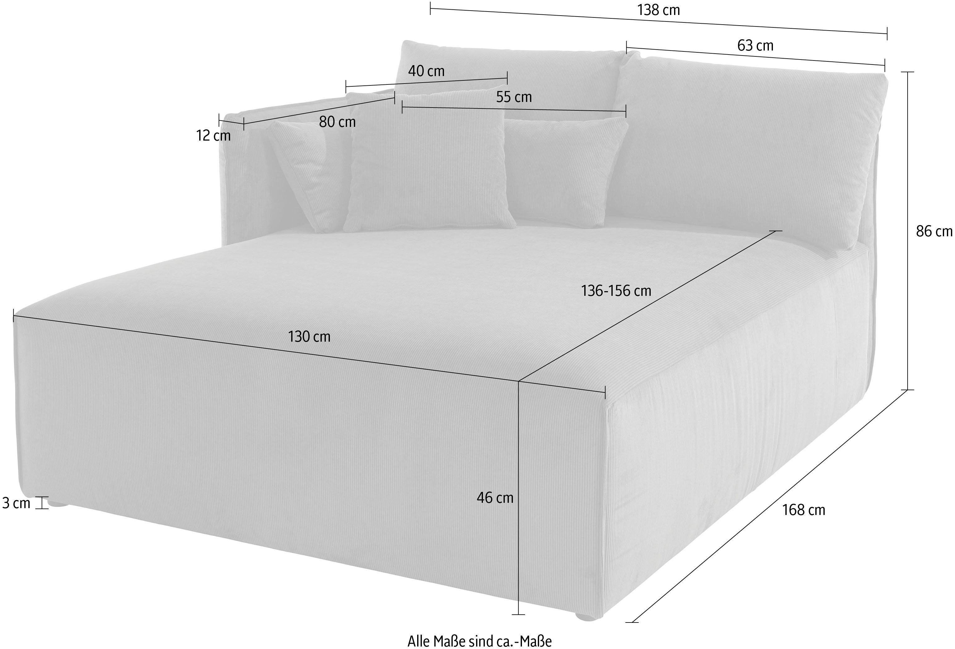 andas mane Nöre, Lounge-Modul Zusammenstellen, 168cm 138cm, zum Breite - eigenen Tiefe