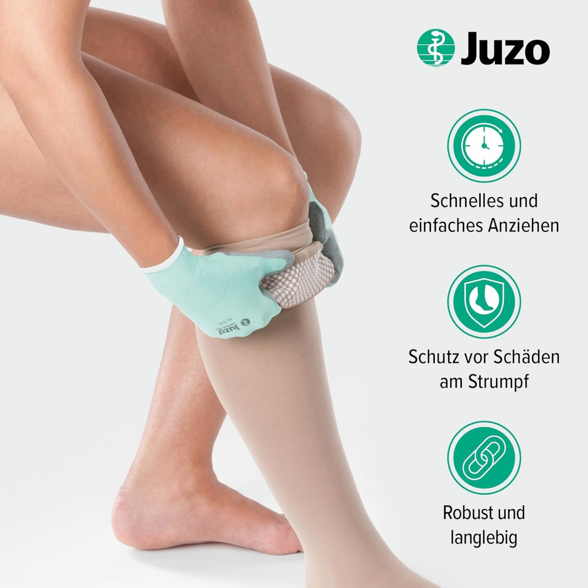Juzo Kompressionsstrümpfe Anzieh-Spezialhandschuhe für Kompressionsstrümpfe mit griffiger Beschichtung
