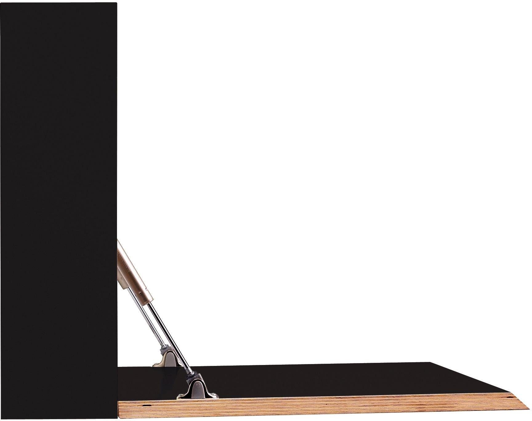 LIVING Müller LED Beleuchtung An/Aus-Schalter mit mit Touch-Funktion oder SMALL Birkenkante Wandsekretär wahlweise FLATBOX, schwarz