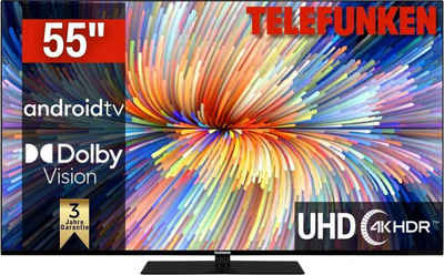 Telefunken D55V950M2CWH LED-Fernseher (139 cm/55 Zoll, 4K Ultra HD, Android TV, Smart-TV, Dolby Atmos,USB-Recording)