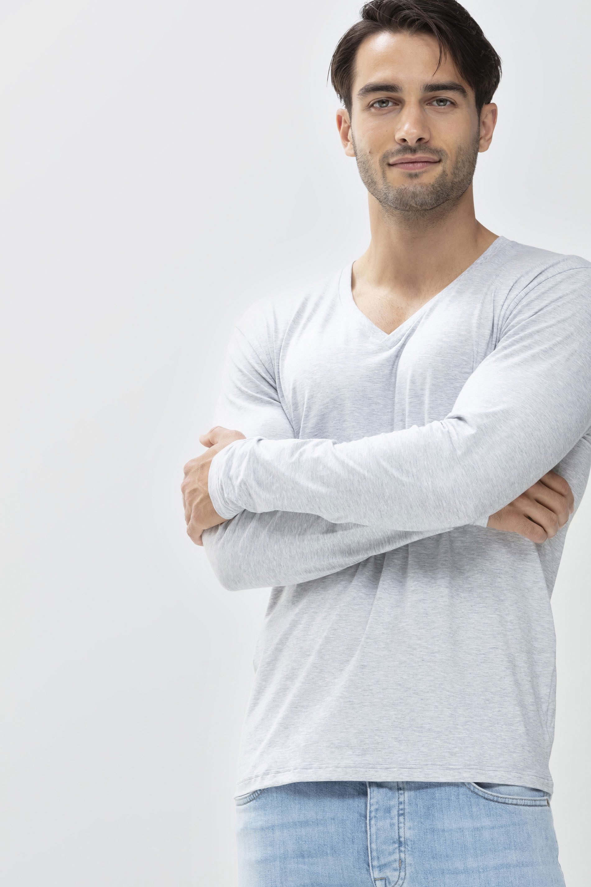 Mey Pyjamaoberteil Mey Herren Shirt langarm Serie Dry Cotton Colour (1-tlg)