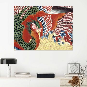 Posterlounge Poster Katsushika Hokusai, Phoenix (Detail), Wohnzimmer Malerei