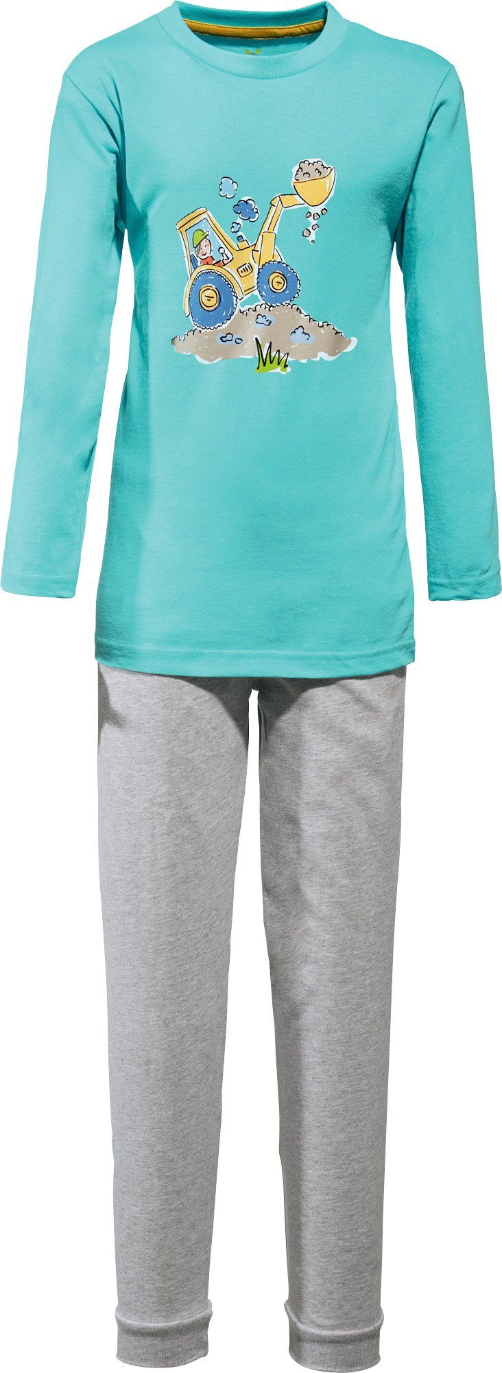 Pyjama gemustert Kinder-Schlafanzug Müller Single-Jersey Erwin