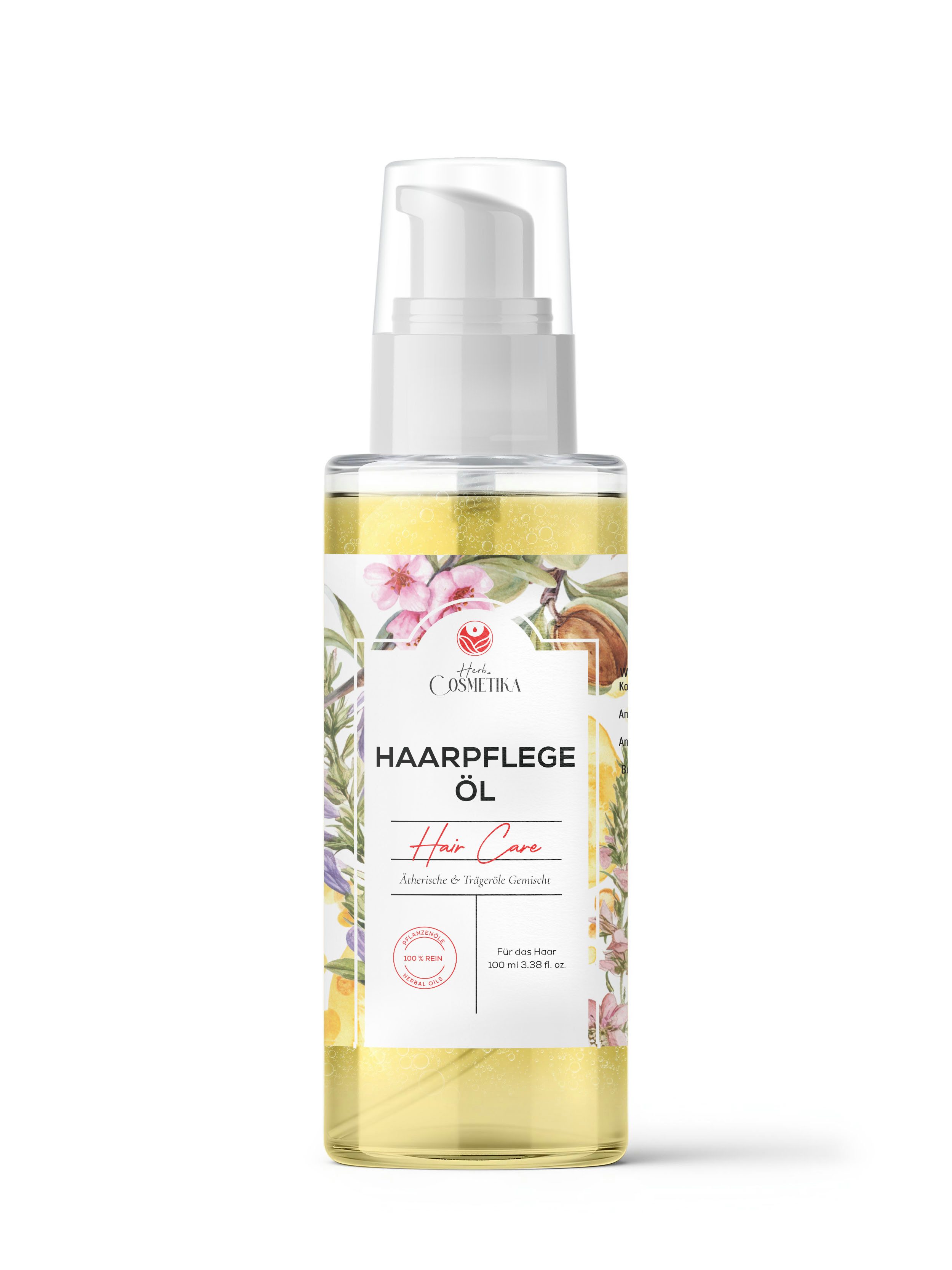 Herbs Cosmetica Haaröl Haarpflegeöl – 100 % pflanzlich pflegend regenerierend stärkend 100 ml, Ideal für trockenes strapaziertes glanzloses Haar