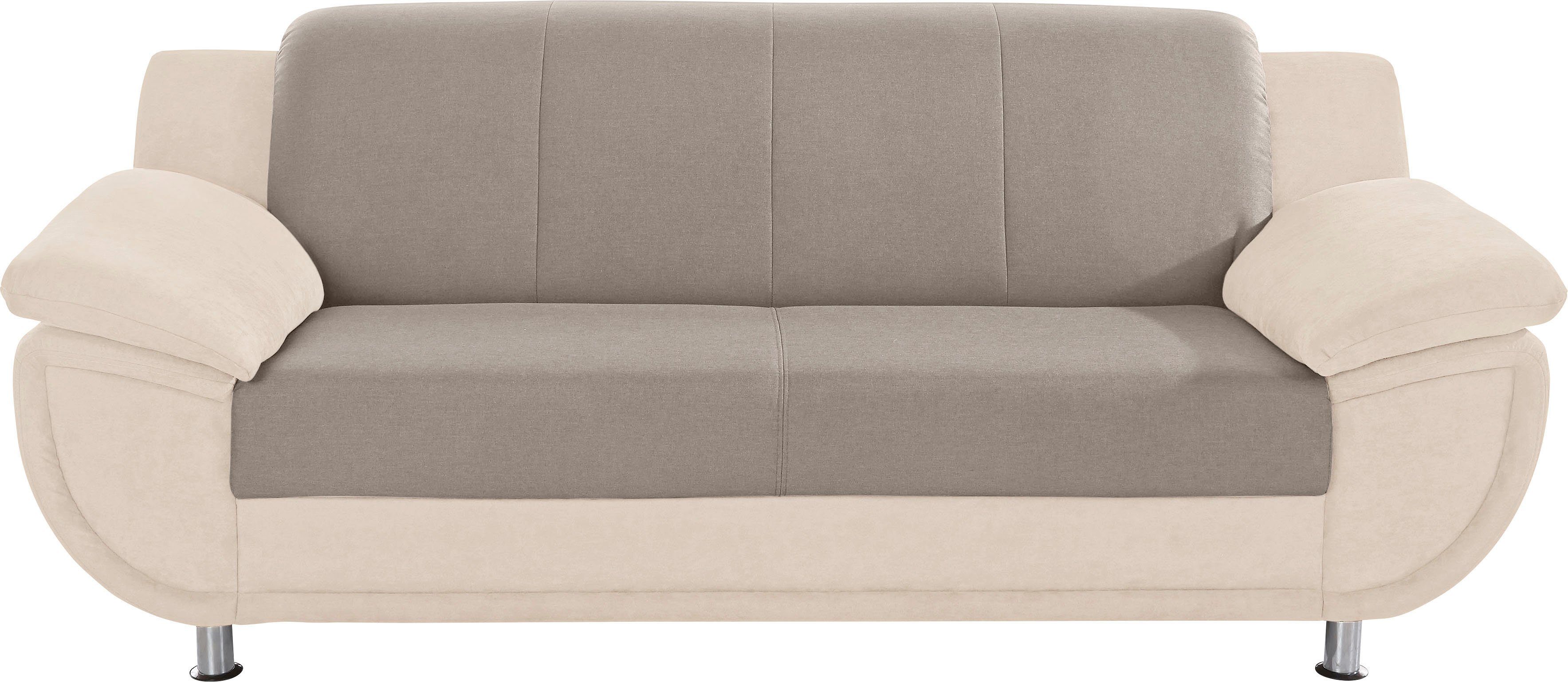 TRENDMANUFAKTUR 3-Sitzer Rondo 3, zeitlos und modern, bequem, Materialmix, wahlweise mit Federkern, extrabreite Armlehnen zum Relaxen