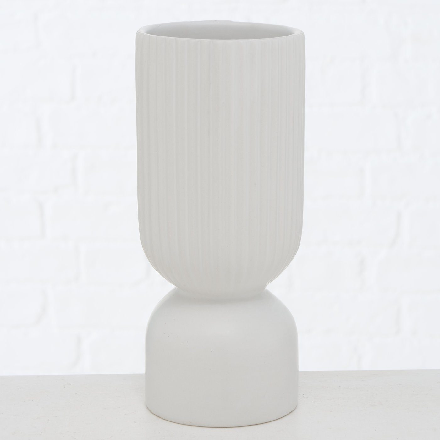 Keramik in weiß, BOLTZE Blumenvase "Gino" Vase Set Dekovase 2er aus