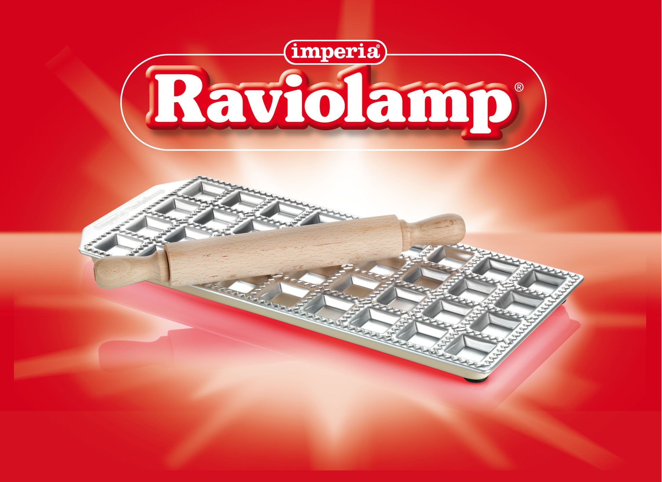 imperia Ravioliform Ravioli Classici, Aluminium, für 36 Ravioli, inkl. Nudelholz, Aluminium