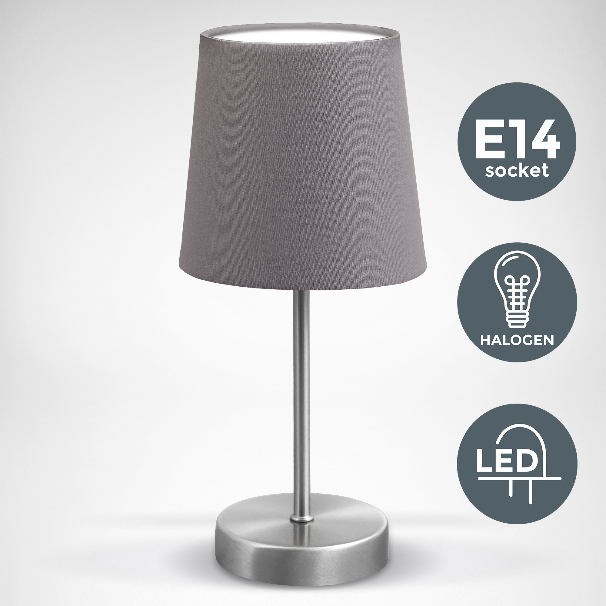 B.K.Licht Tischleuchte, ohne Leuchtmittel, Tischlampe, Stoff, günstig online kaufen