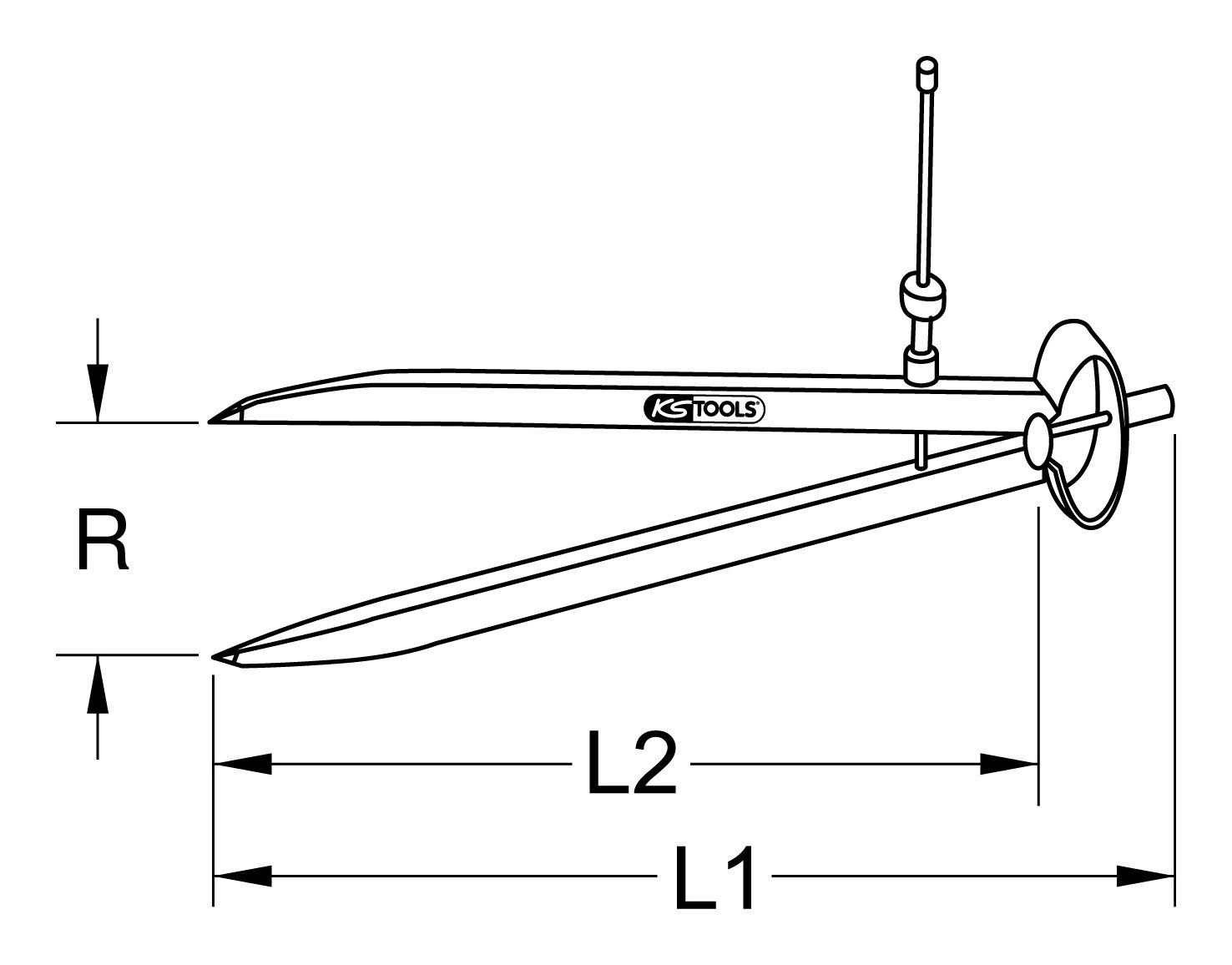 Thumbnail - KS Tools Zirkel, Präzisions-Feder-Spitzzirkel, 190 mm