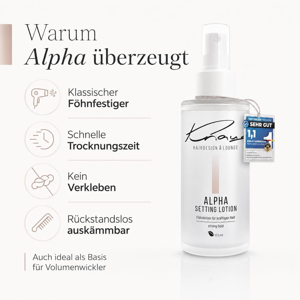 Knaus Hairdesign Föhnlotion Knaus Alpha Setting Lotion 100ml - Friseur Föhnfestiger, 1-tlg.