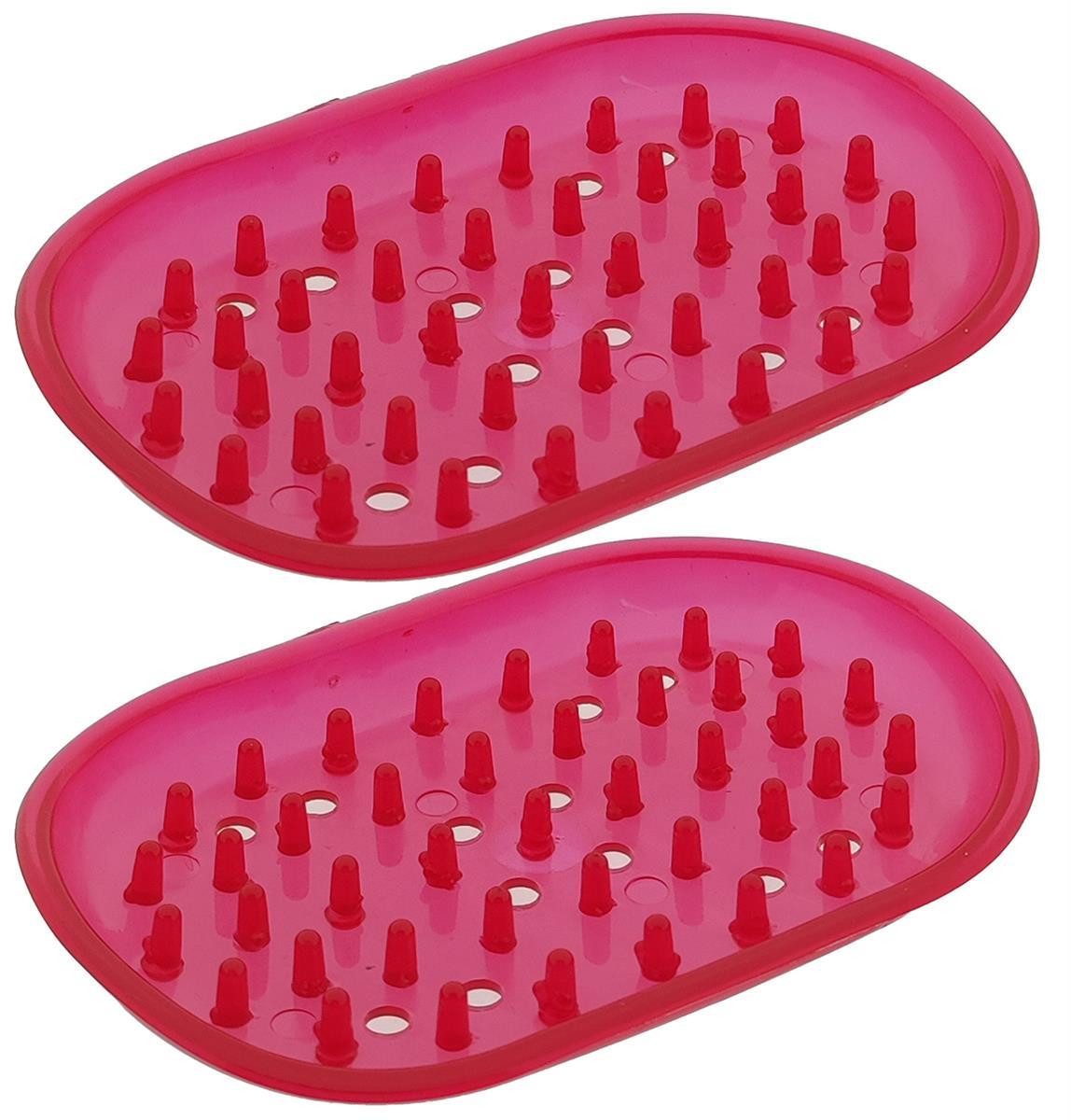 varivendo Seifenablage Seifenigel 2er Set pink – praktische Seifenablage, Breite: 8,5000000000000 cm, Ø 0 cm, PVC, Stück, 1-St., Seifen-Igel, seifenablage seifenigel seifenunterlage pvc seifenhalter badzubehör ba