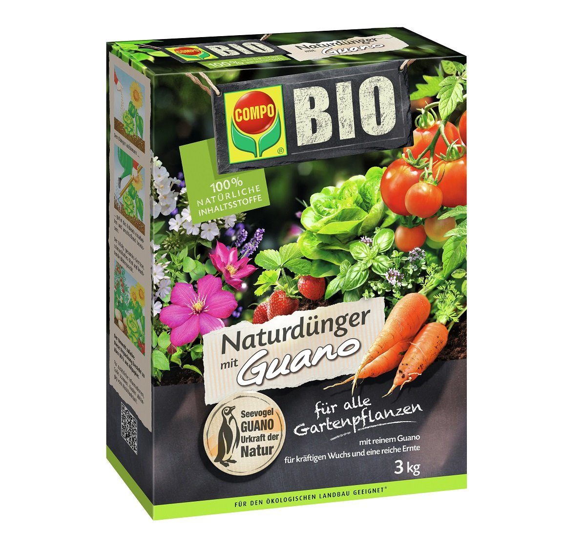 Pflanzendünger COMPO Bio Naturdünger Guano 3 Kg