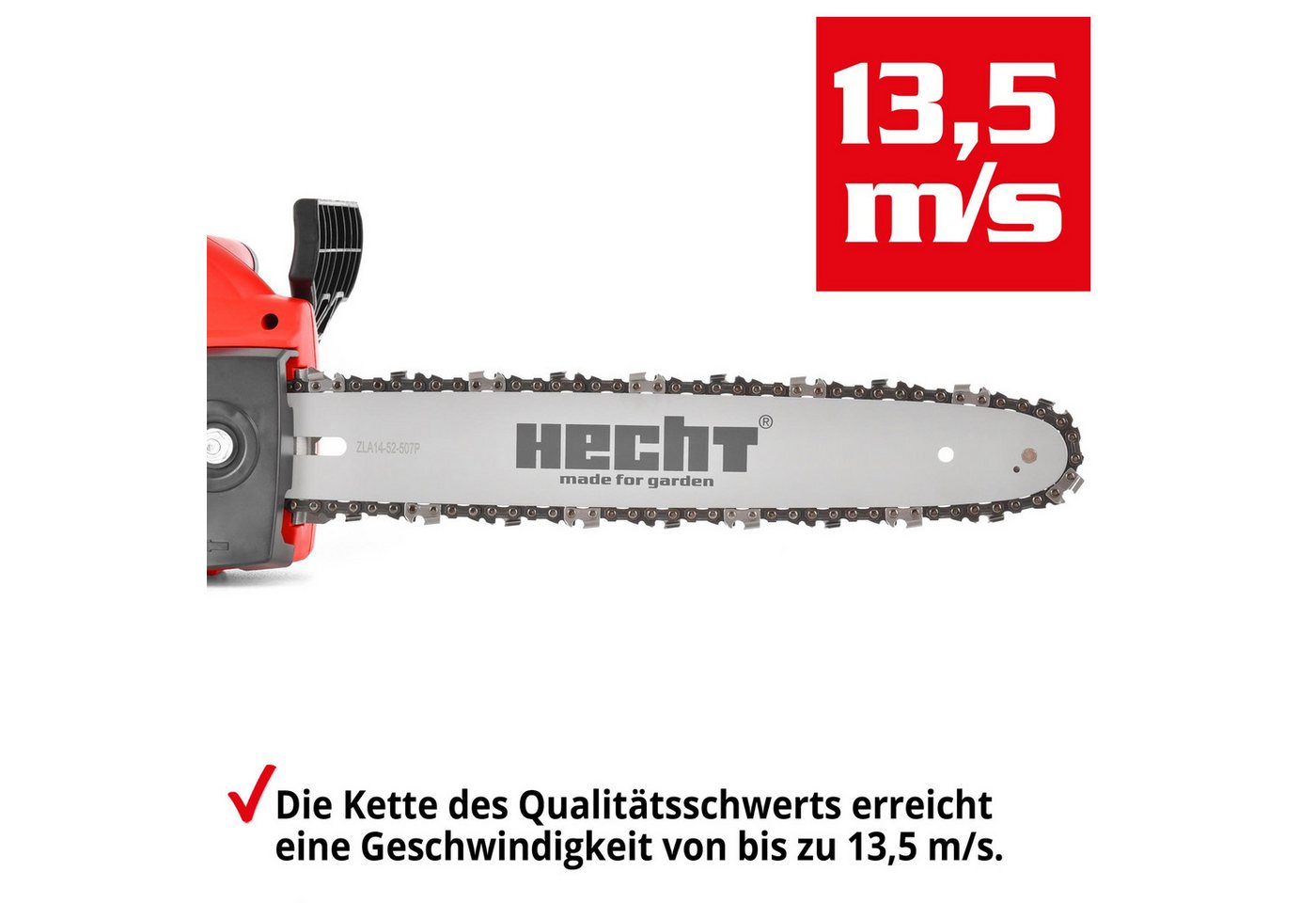 Thumbnail - Hecht Elektro-Kettensäge 2200W, 13,5 m/s, 230V, 40 cm Schwertlänge, 4,2 kg, Kettenteilung 3/8 Zoll