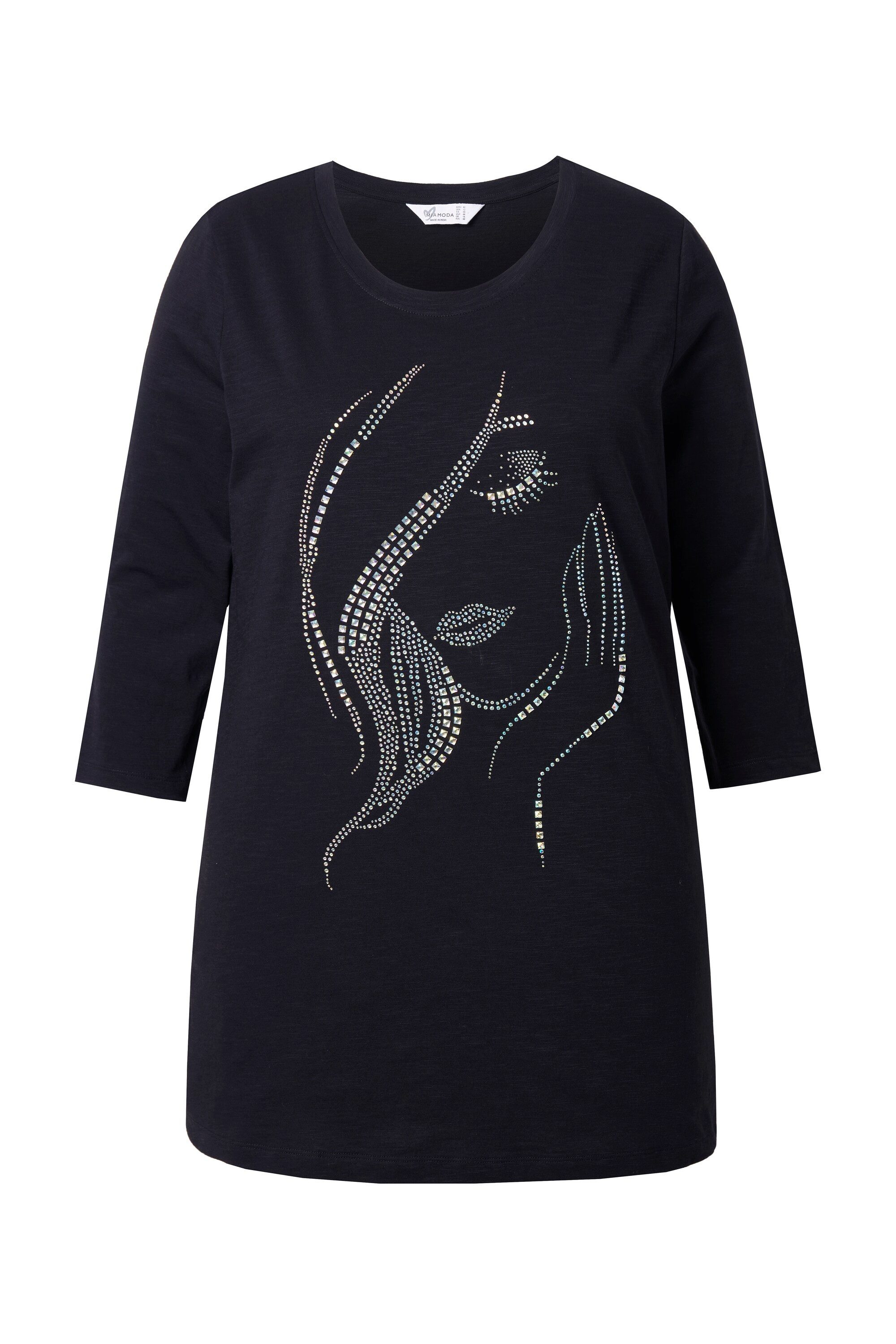MIAMODA Longsleeve T-Shirt Classic Fit Frauen Glitzermotiv günstig online kaufen