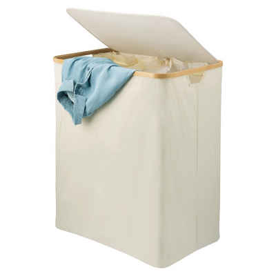 bremermann Wäschekorb Wäschesammler mit herausnehmbarem Sack und Deckel, ca. 145 L, beige