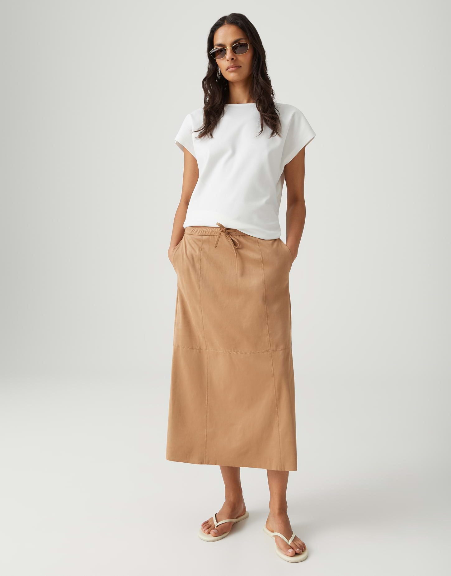 OPUS Midirock RINGA A-Linie in Velourslederoptik