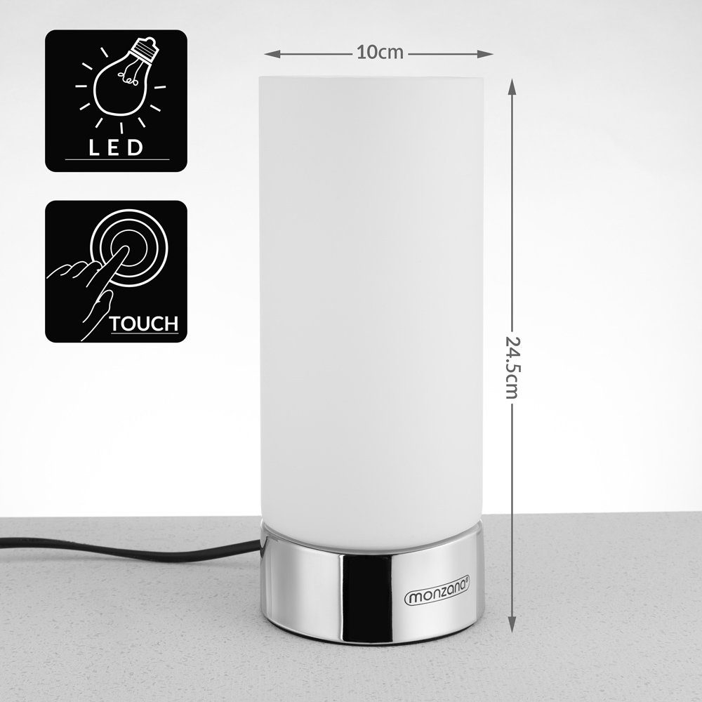 monzana Nachttischlampe 2er Set Golau, Nachttischlampe, 2er Set LED Touch Dimmbar Schlafzimmer Wohnzimmer Tischlampe Leuchte