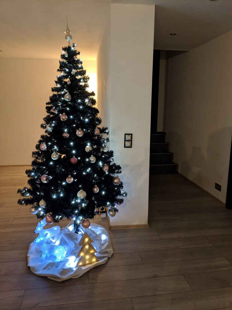 STAR TRADING Künstlicher Weihnachtsbaum Best Season 608-14 LED Ottawa Prelit-Tree beleuchtet, schwarz