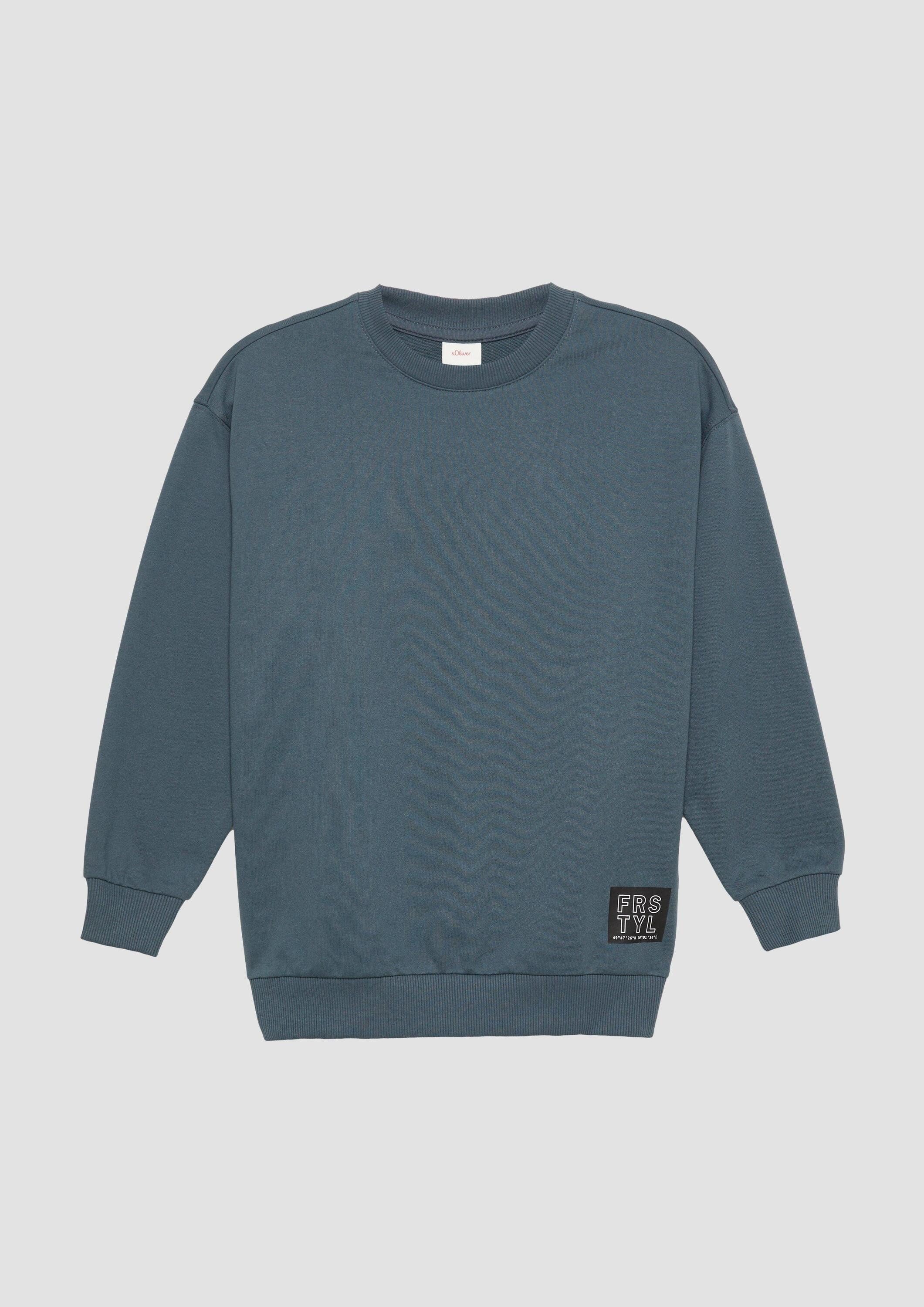 s.Oliver Sweatshirt Sweatshirt Unisex Sweatshirt mit Rippbündchen und Print