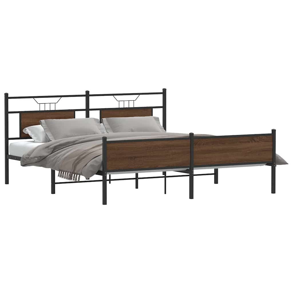 vidaXL Bett Metallbett ohne Matratze Braun günstig online kaufen
