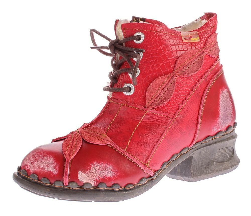 TMA TMA 5188 Damen Winter Stiefeletten Leder Schuhe Stiefelette Gefüttert, Antik bzw. Used Look, Reptil-Print