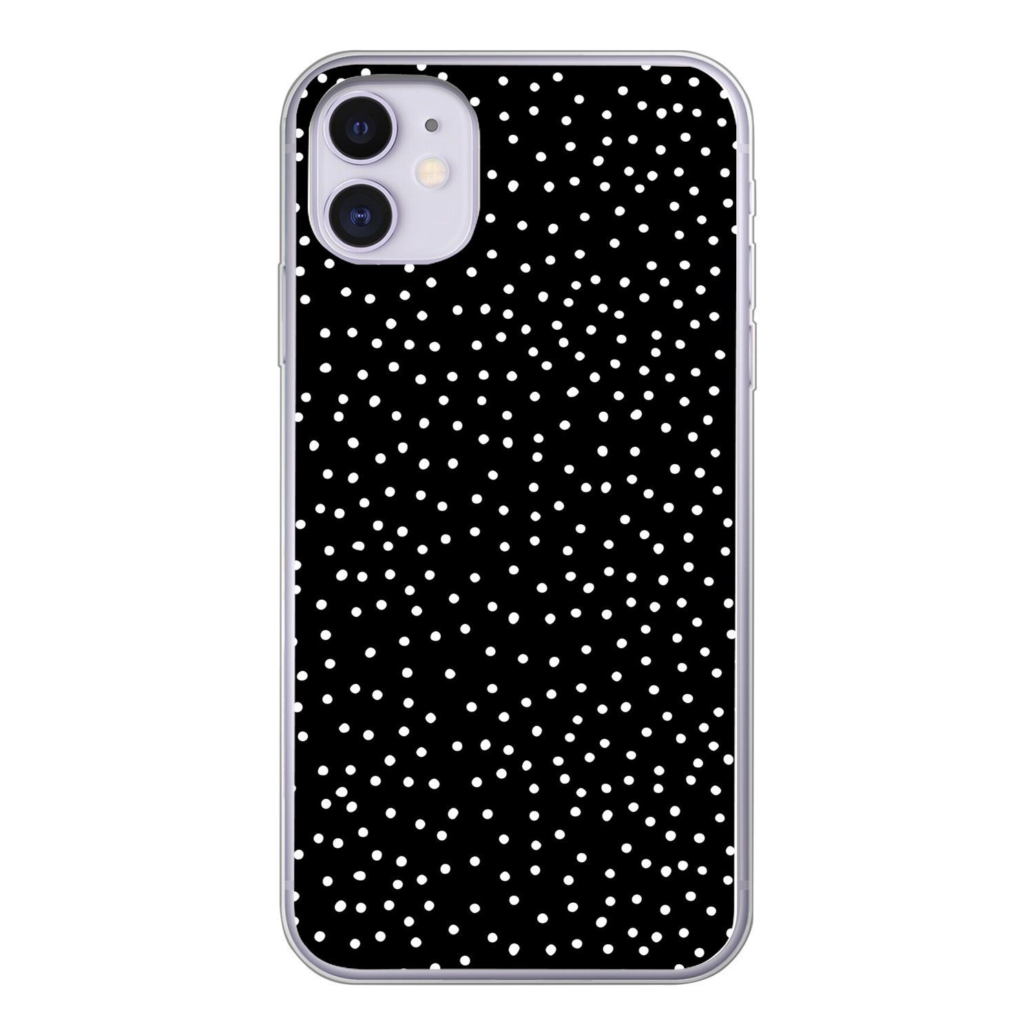 Handyhülle für Apple iPhone 11 Polka dots - Schwarz - Weiß