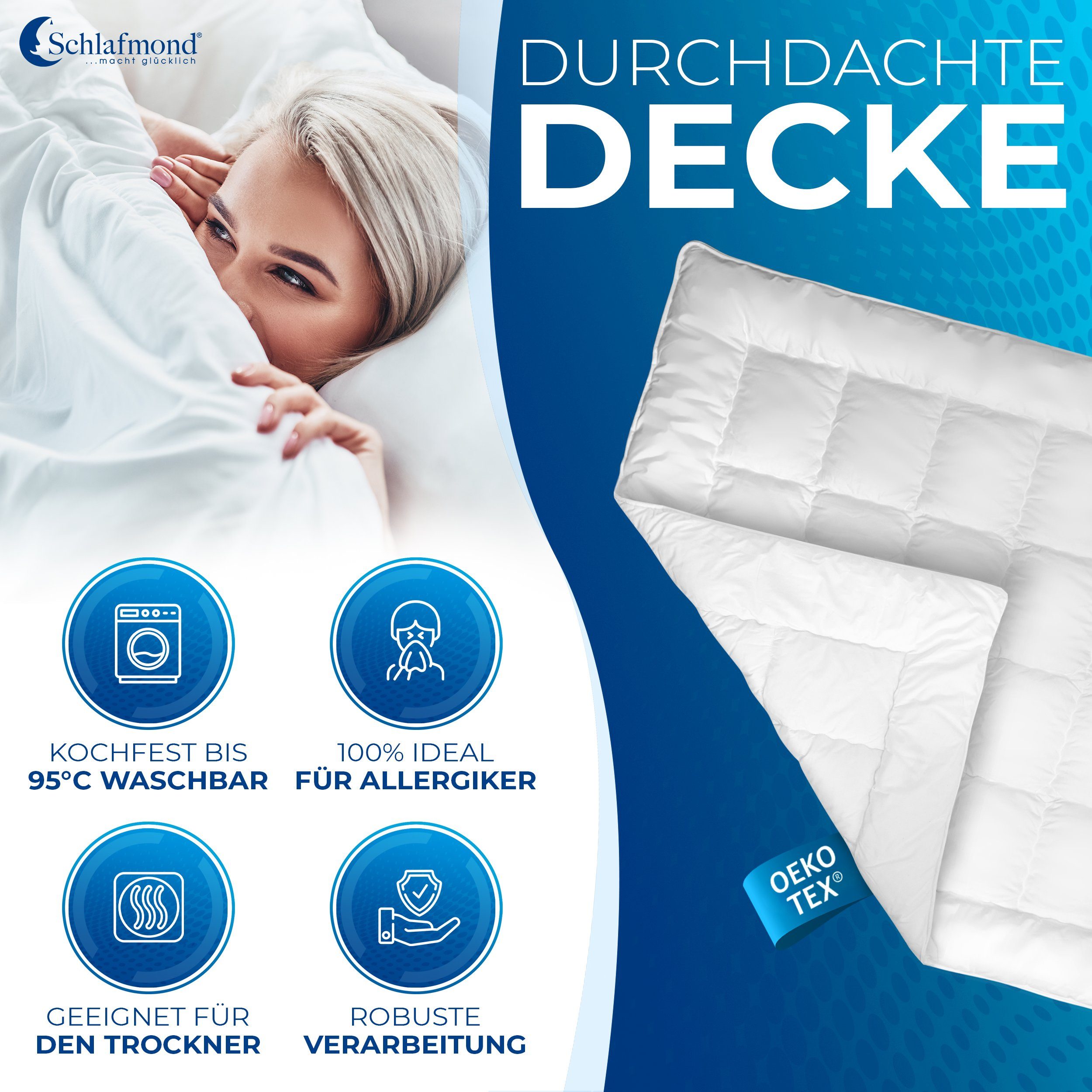 Schlafmond Einziehdecke Schlafmond Medicus Clean Winterdecke 135x200 cm, Bezug: 100% Baumwolle