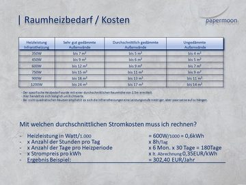 Papermoon Infrarotheizung EcoHeat, 750 W, Glas, rahmenlos, BxH: 60x120 cm