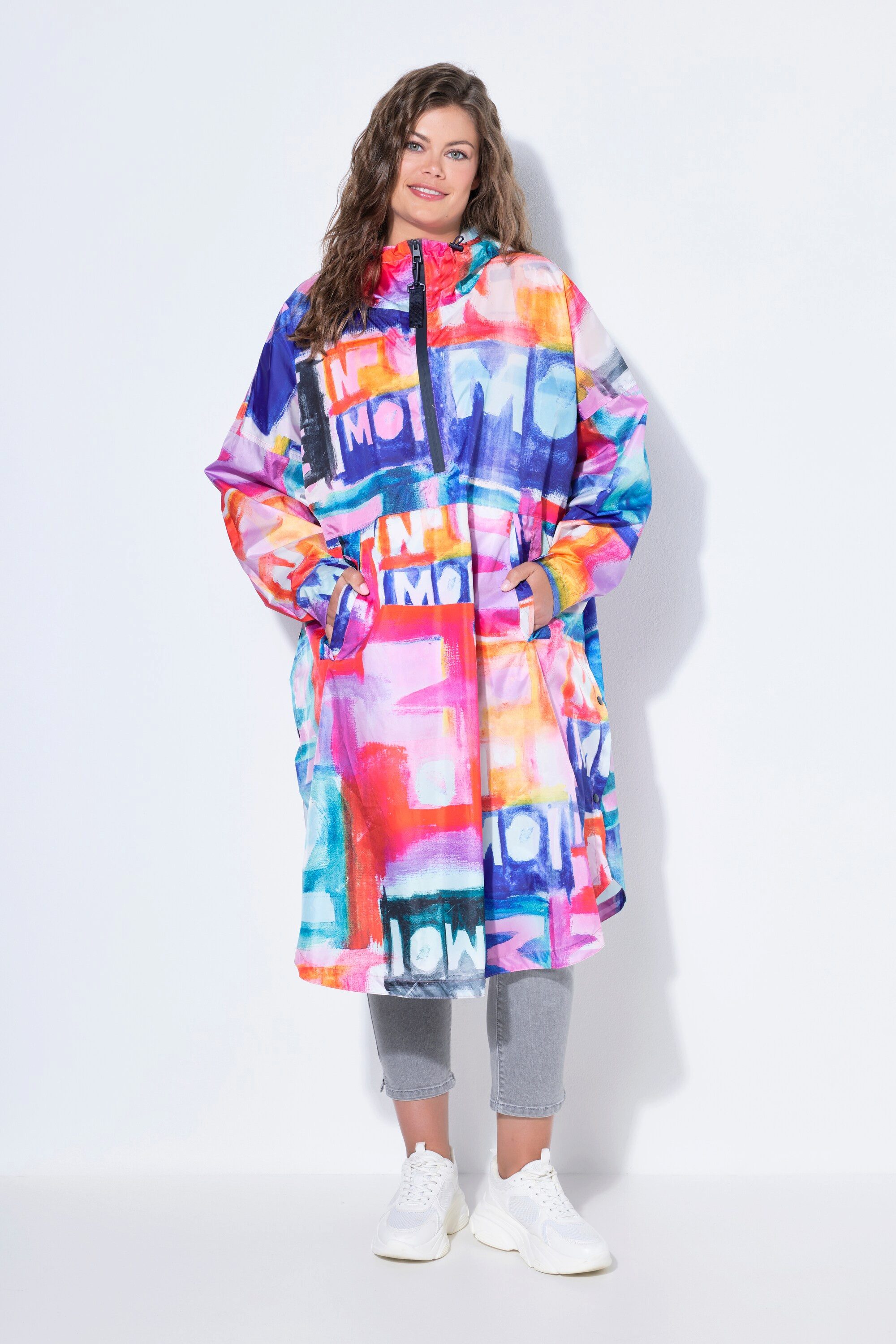 Laurasøn Funktionsjacke Funktions-Regencape Unisex Print Kapuze