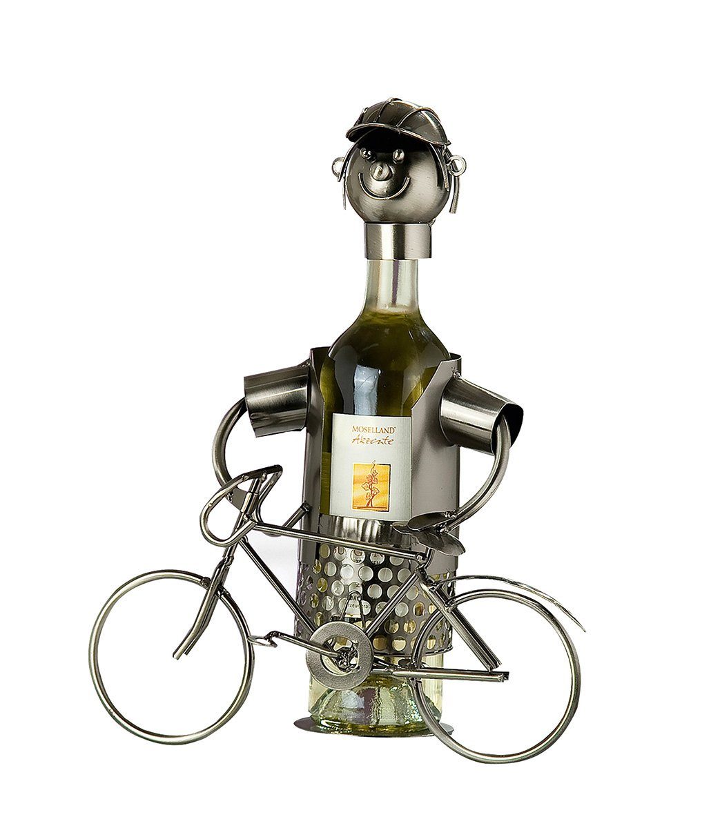 GILDE Weinflaschenhalter GILDE Flaschenhalter Fahrrad - silber - H. 28cm x B. 28cm, (1 Stück)