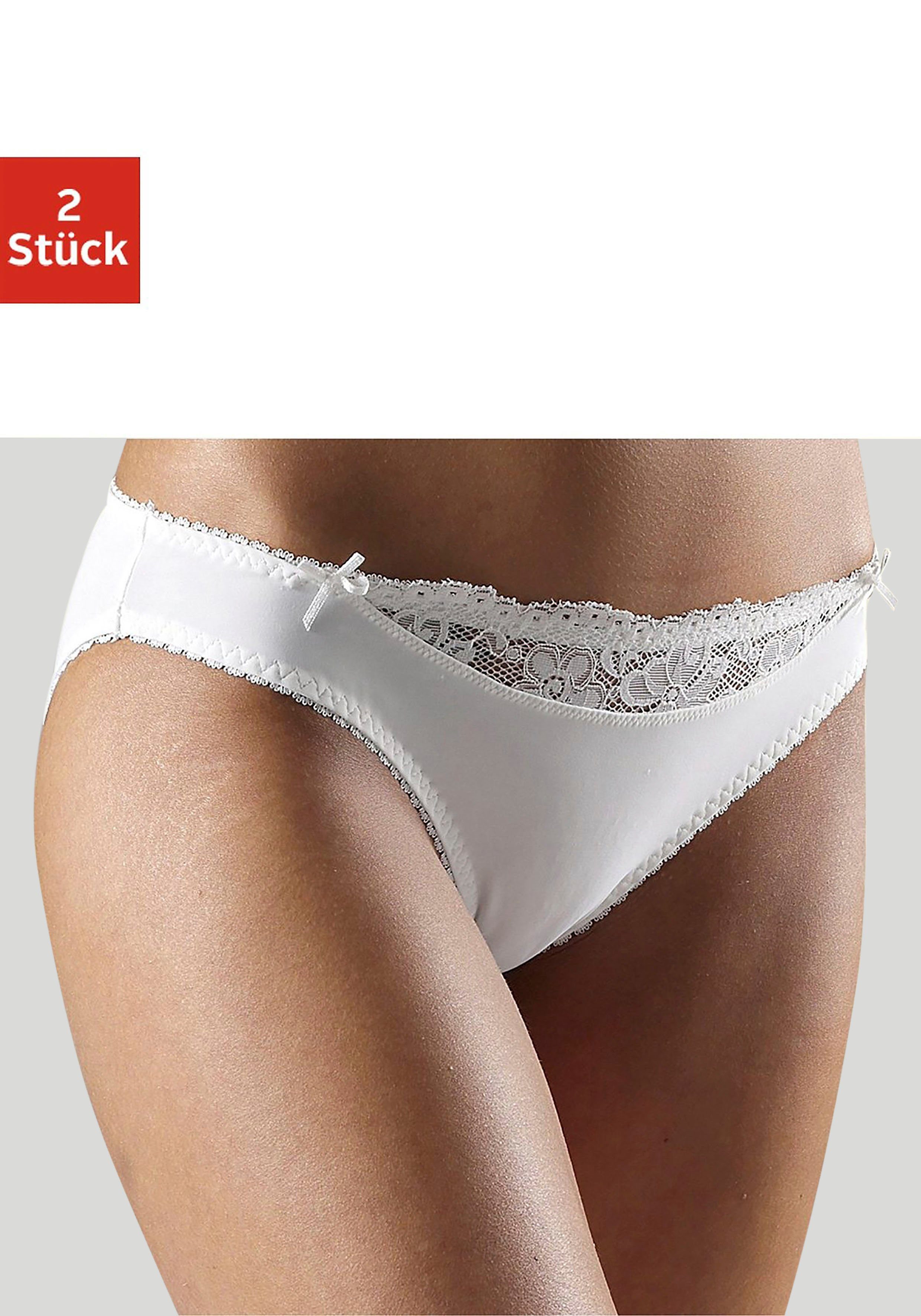 Nuance by Lascana Slip mit Spitzeneinsatz vorne (Packung, 2 Stück) als Dessous-Set kombinierbar, Dessous
