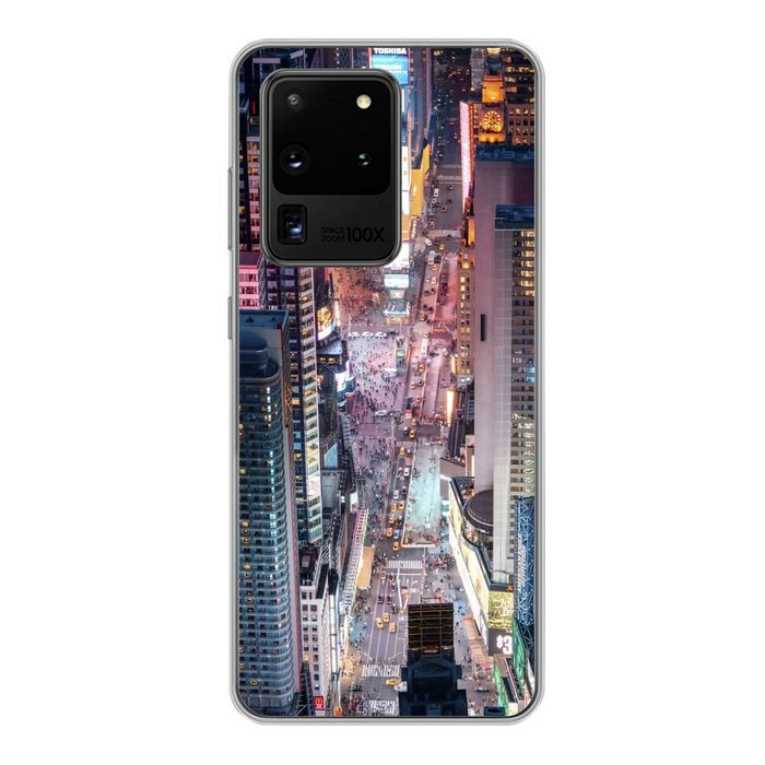 MuchoWow Handyhülle Blick von oben auf den Times Square in New York Phone Case Handyhülle Samsung Galaxy S20 Ultra Silikon Schutzhülle