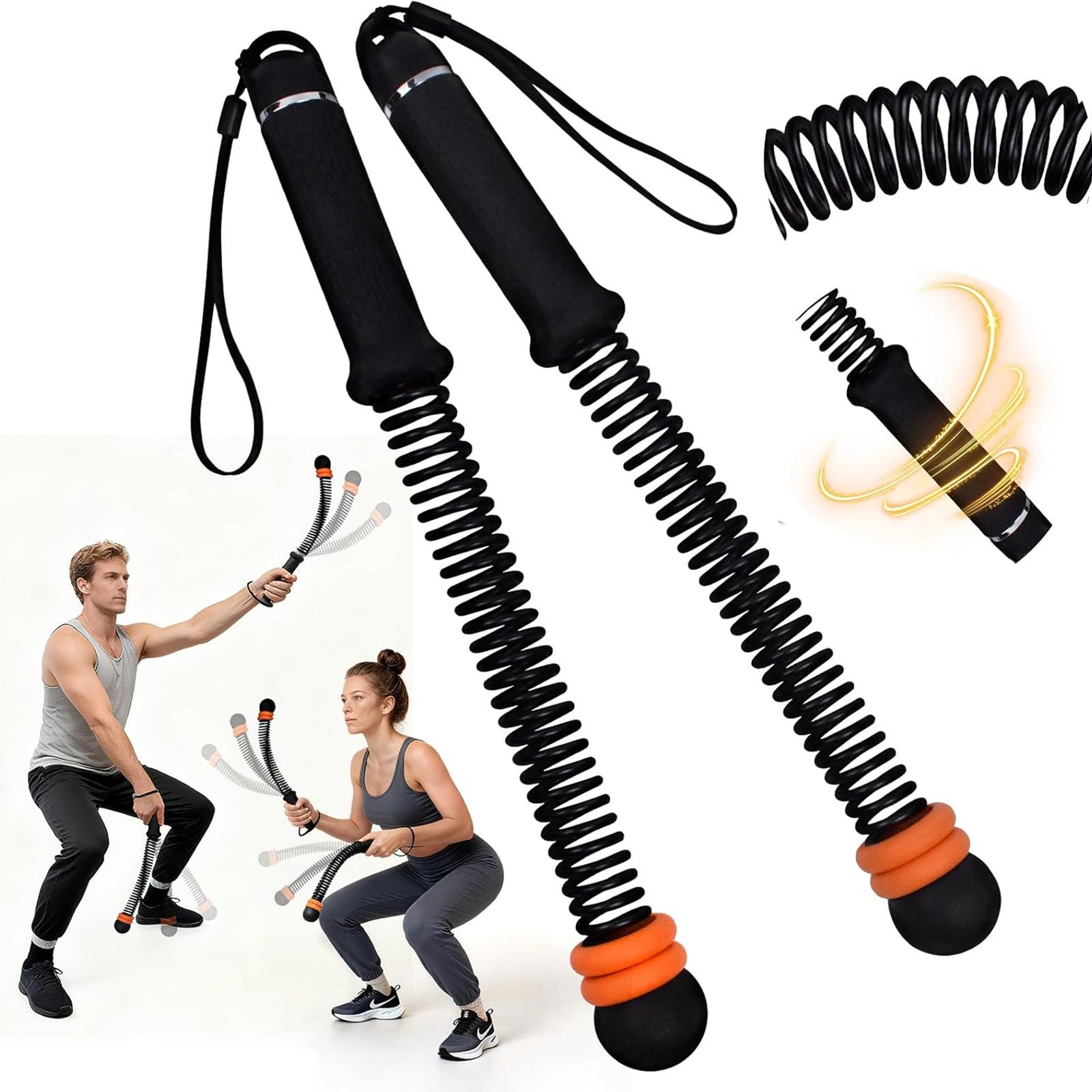 AIMAX Battle Rope ohne Seil, verstellbare Trainingsseile, Fitnessgeräte, Sportgeräte zuhause für HIIT, Ganzkörpertraining, Kraft, Home Gym