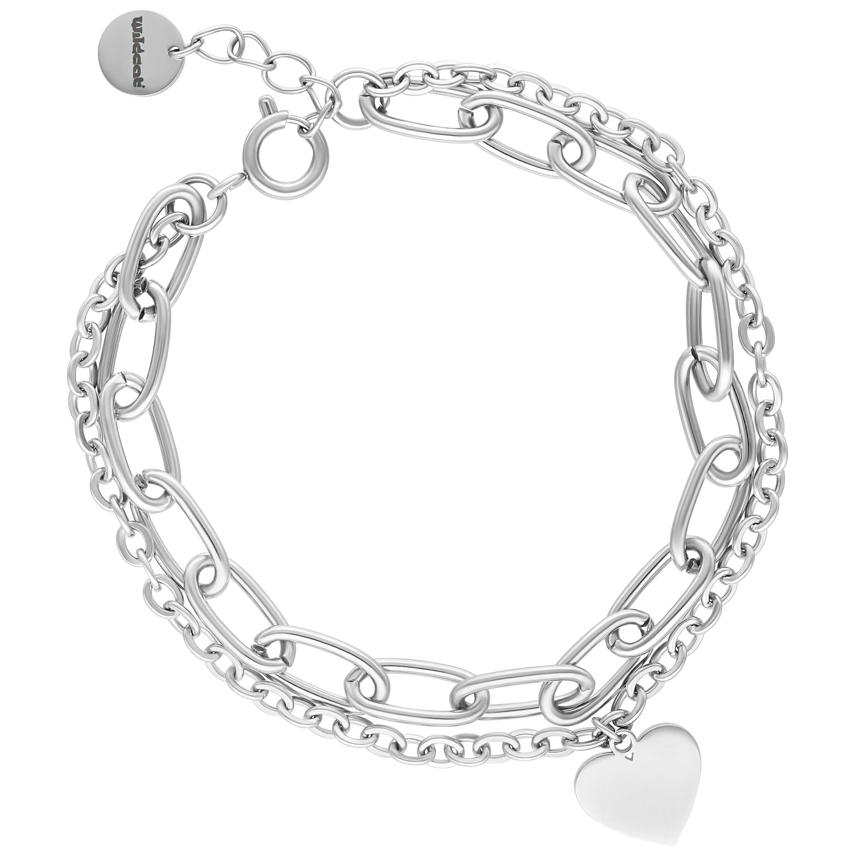 Wildcat Armband Bracelet Heart - Silvercoloured Metal, Chirurgenstahl 316L günstig online kaufen