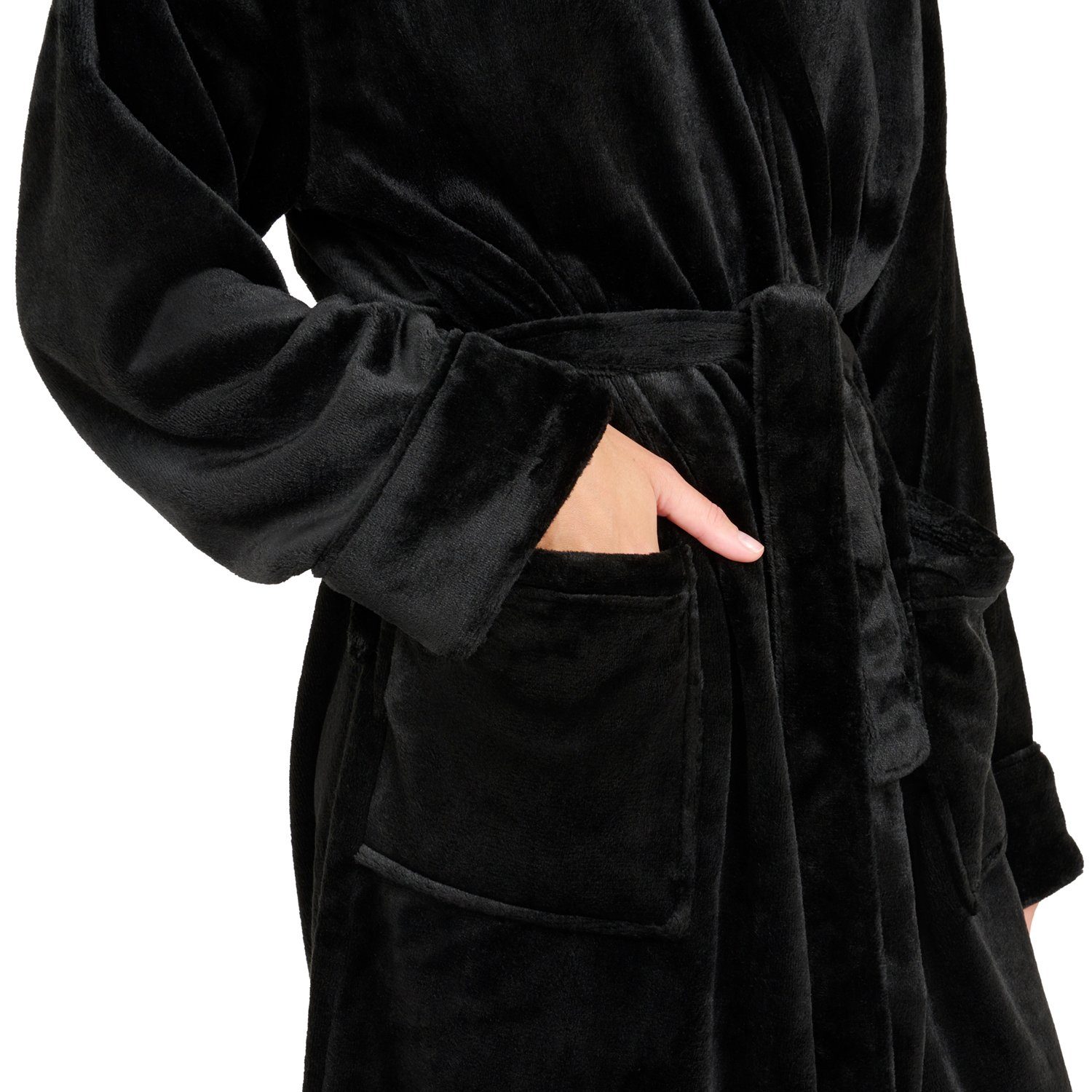 Blumtal Bademantel Bademantel Damen und Herren - kuschelig weicher Fleece Bademantel, mit Kapuze & Fronttasche