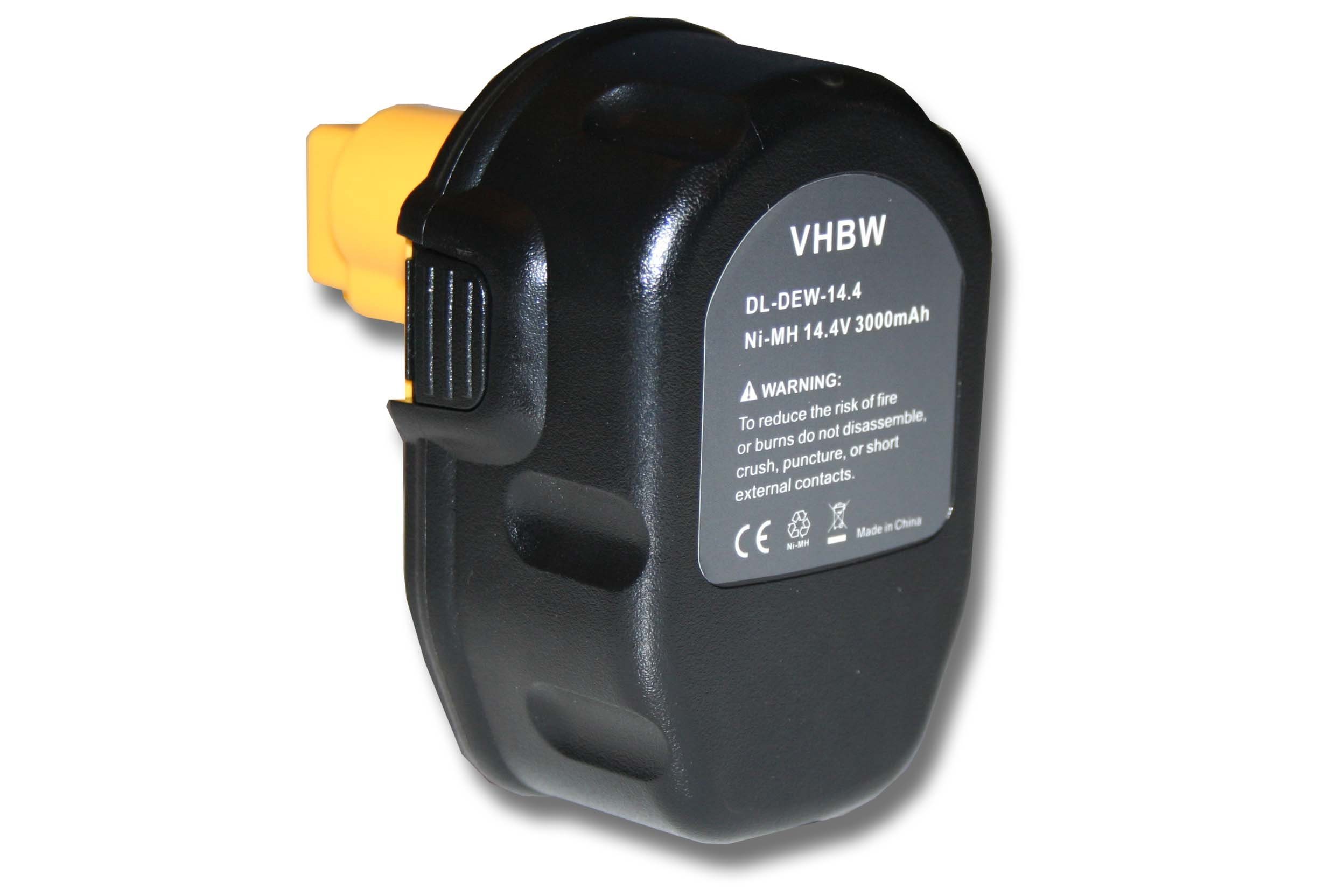 vhbw kompatibel mit Dewalt DW996K-2, DW996KQ Akku NiMH 3000 mAh (14,4 V)