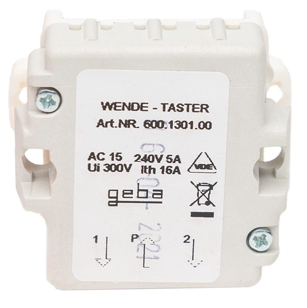 geba Schalter Schalteinsatz J-2T/1 Taster zweiseitig tastend Schlüsselschalter (1-St), 600.1301.00