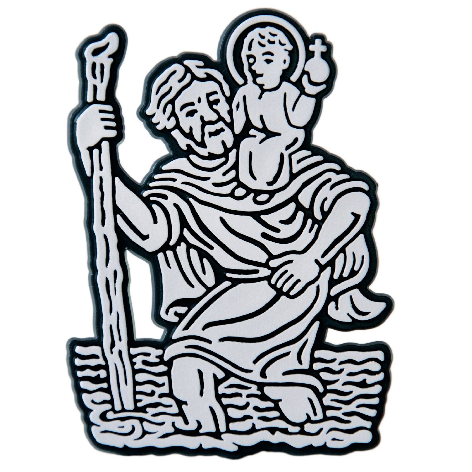 PistolaPeppers Aufkleber Relief-Emblem Schutzpatron Heiliger Sankt Christophorus Emblem St. Christopherus