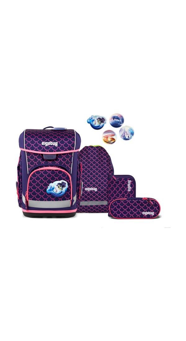 ergobag Schulranzen cubo light Set (6-tlg., 5-teiliges Set), wiegt nur 780g
