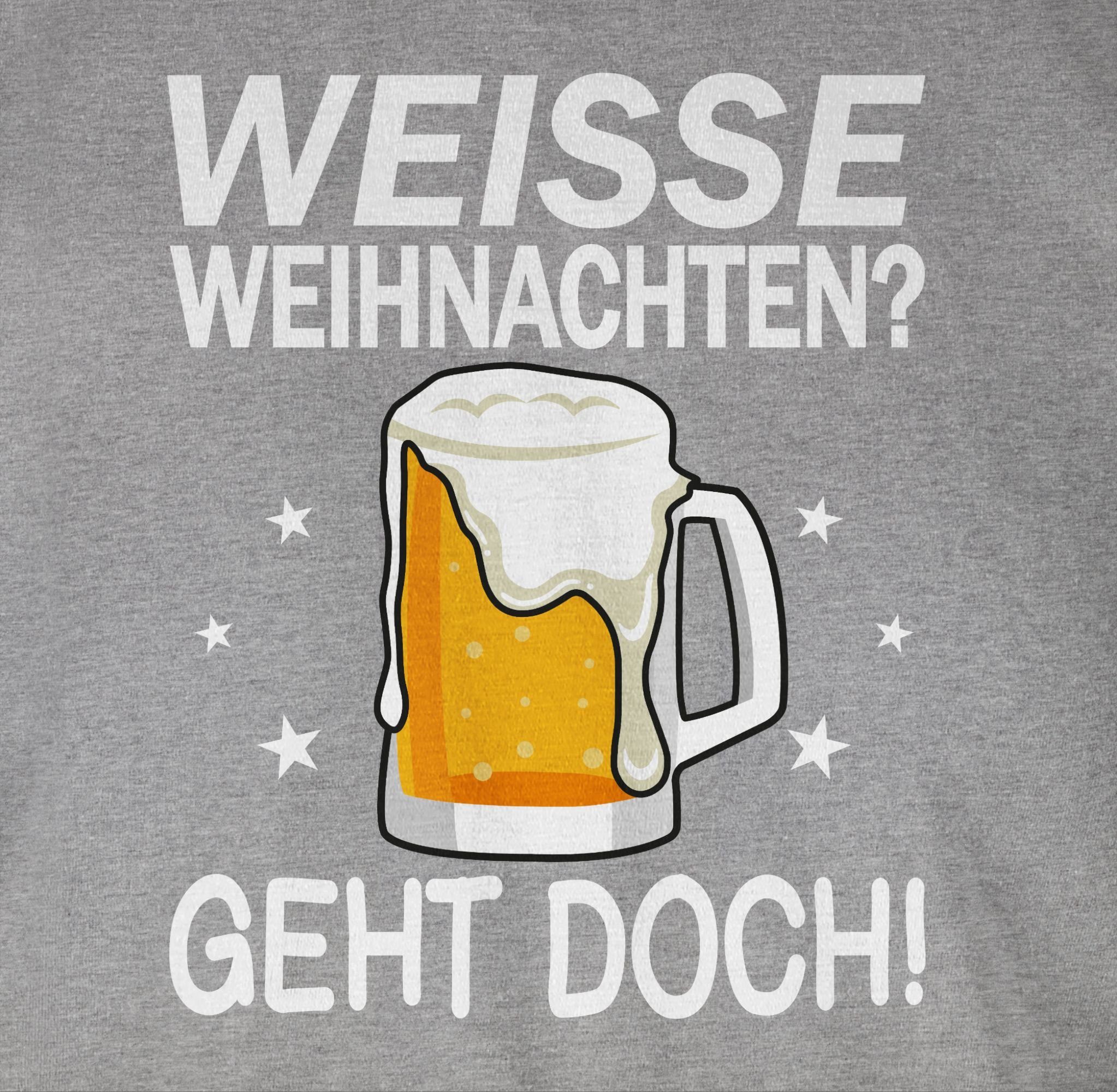 Geht Weihachten 2 Bierschaum Kleidung Shirtracer Grau - meliert - Bierkrug T-Shirt Weiße doch Weihnachten