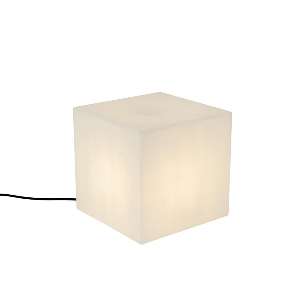 Qazqa Außen-Stehlampe Nura, ohne Leuchtmittel, Kaltweiß, QAZQA Außen Bodenleuchte, e27, Weiß, Kunststoff, Modern