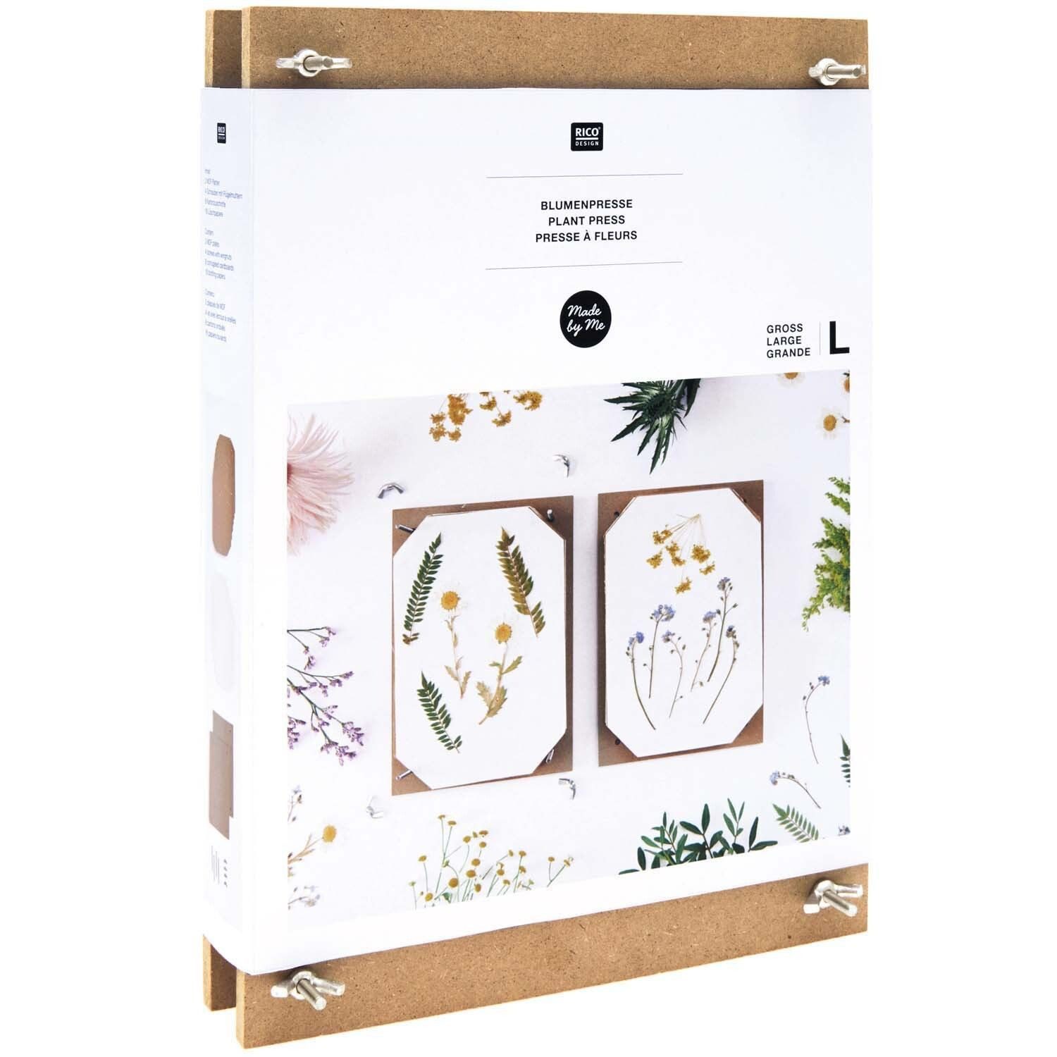 Rico-Design Verlag Ремеслоaturmaterial Blumenpresse Blätterpresse Gräserpresse, Размер L: 21x30cm, Herbarium Bausatz