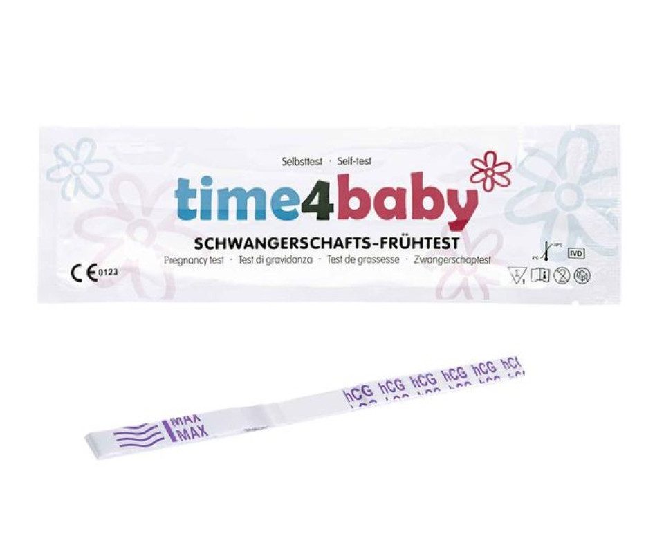 time4baby Schwangerschaftstest - hochempfindlicher Frühtest 10 miu/ml, 20, 5-tlg.