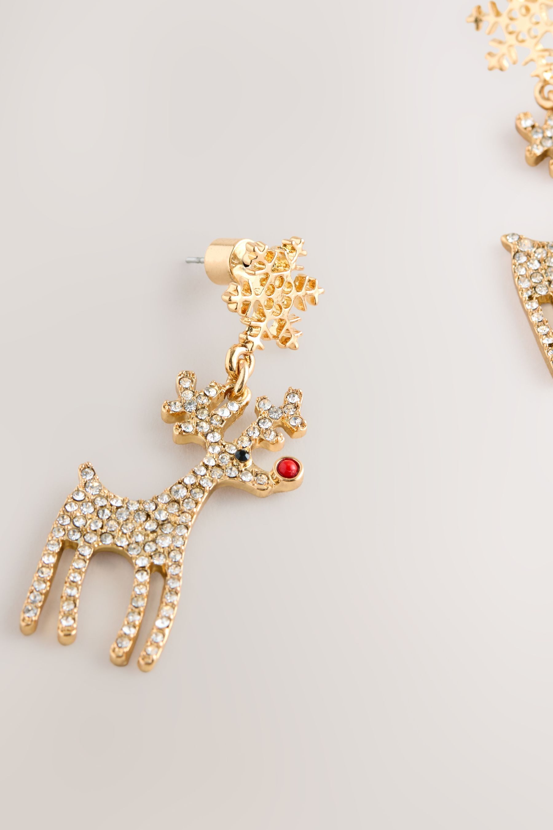 Next Paar Ohrhänger Weihnachtsohrringe mit Rentierdesign (1-tlg)