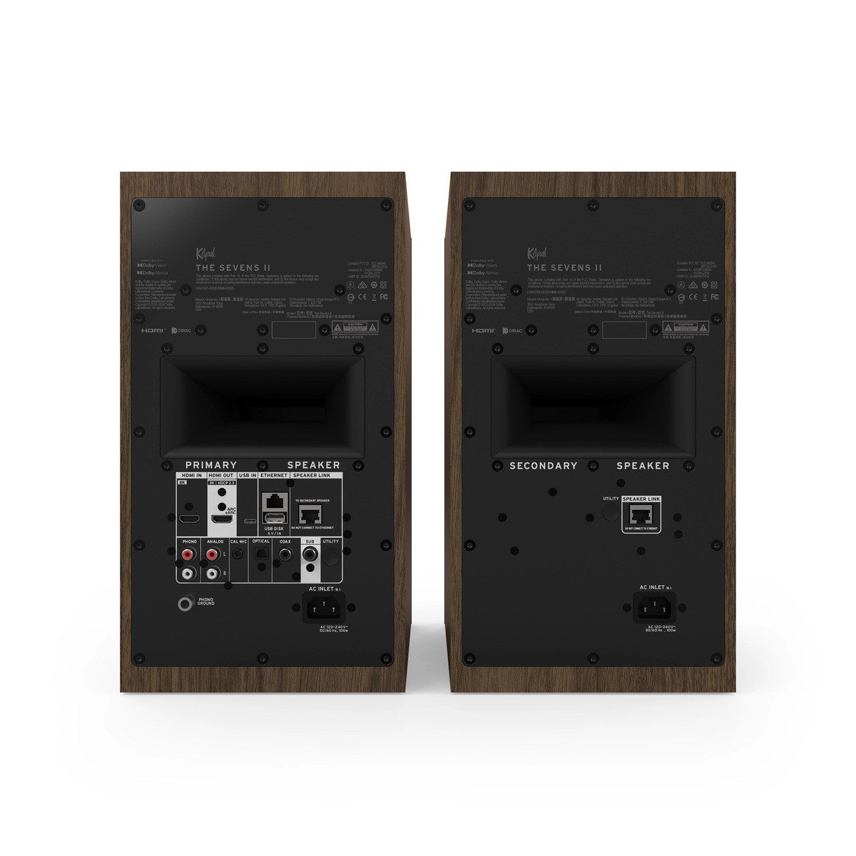 Klipsch The Sevens II, Aktivlautsprecher - Walnuss Regal-Lautsprecher