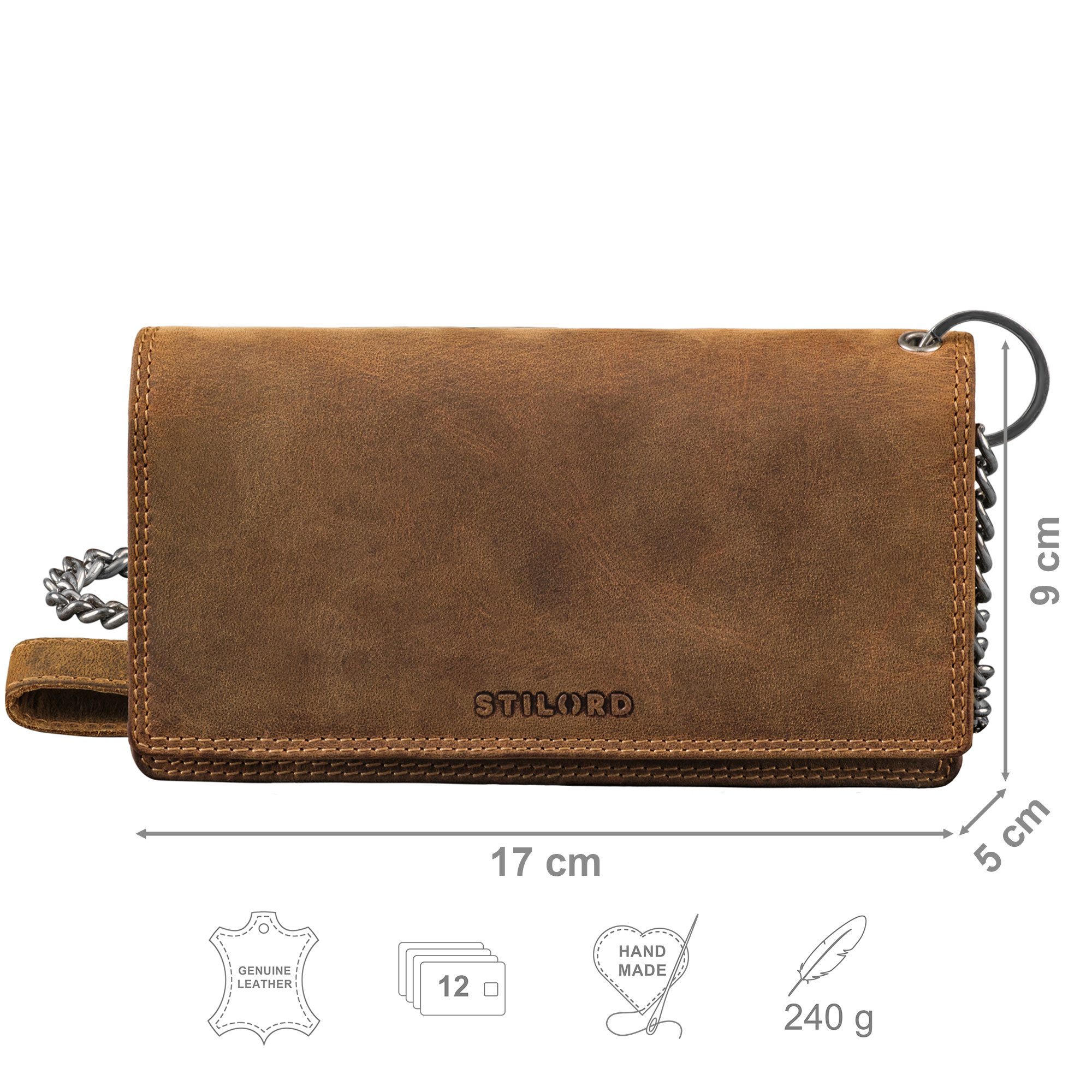 STILORD Geldbörse "Leonidas" Leder Portemonnaie Herren mit Kette RFID günstig online kaufen