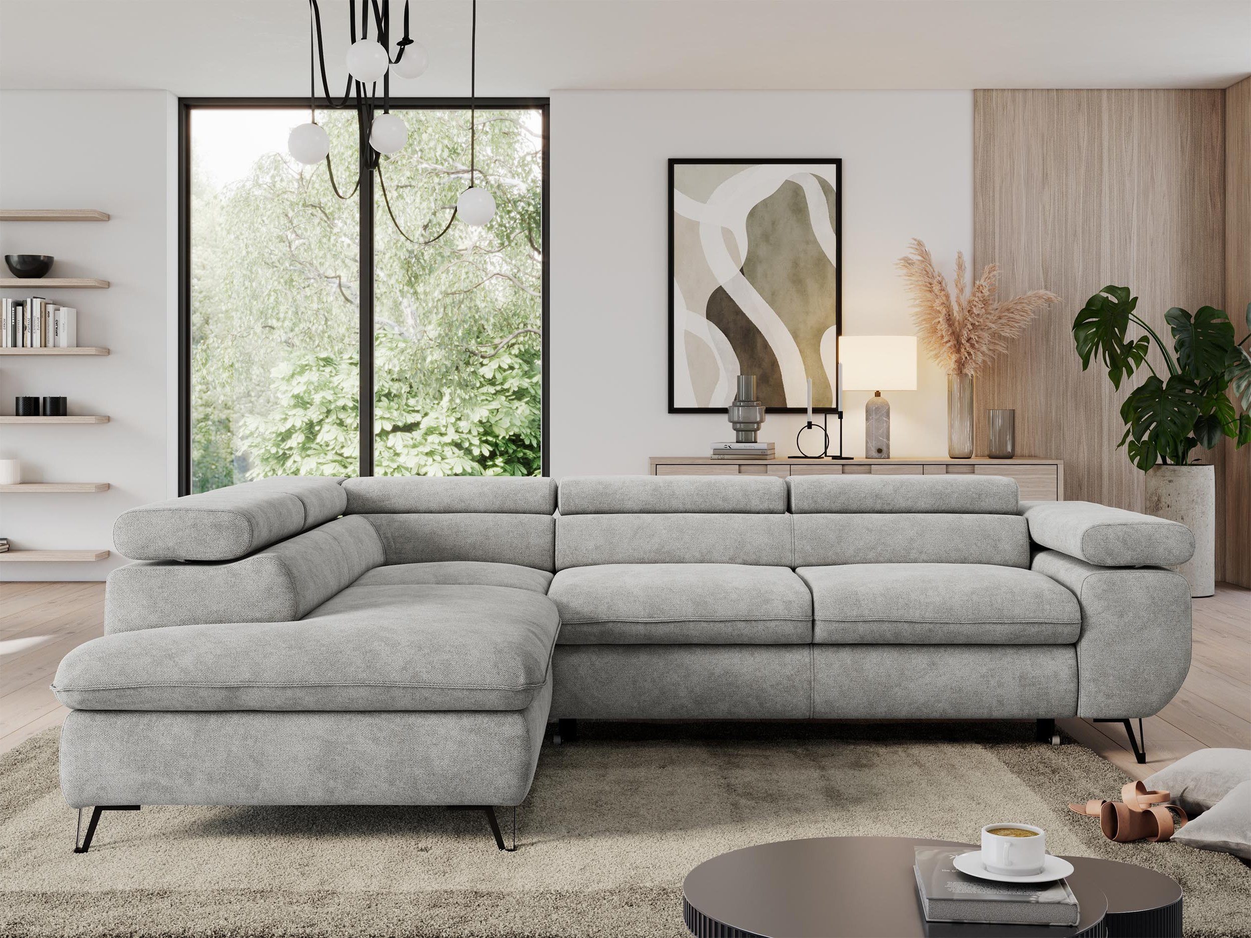 MKS MÖBEL Ecksofa PEDRO L, Set, HR35-Schaum, Metallbeinen, Wellenfedern, L- günstig online kaufen