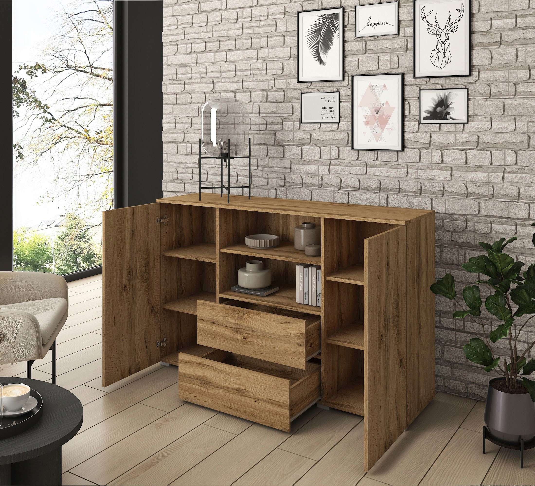 Breite eichefarben Paris, Votan Sideboard eichefarben cm | Votan INOSIGN 140