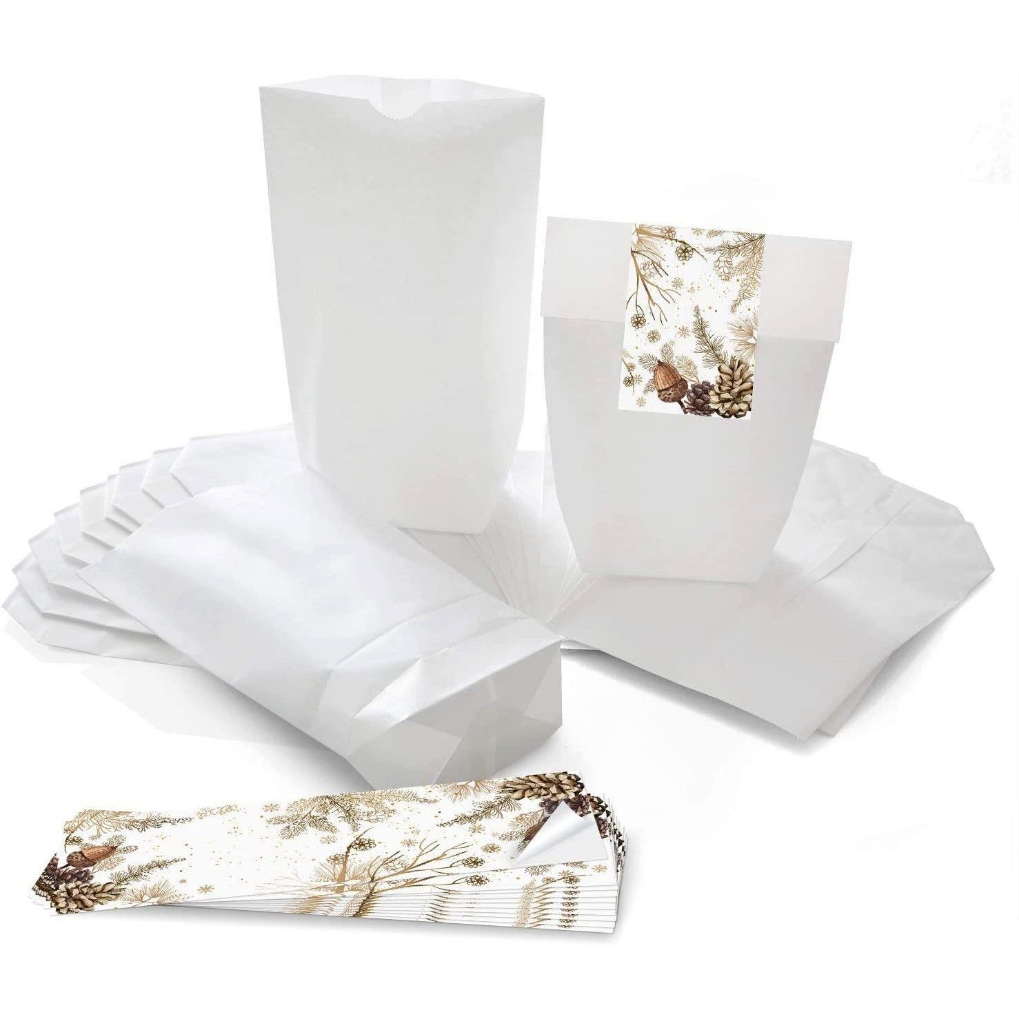 Logbuch-Verlag Dekofigur 10 weiße Papiertüten Weihnachtsverpackung 16,5 x 26 x 6,5 cm zum
