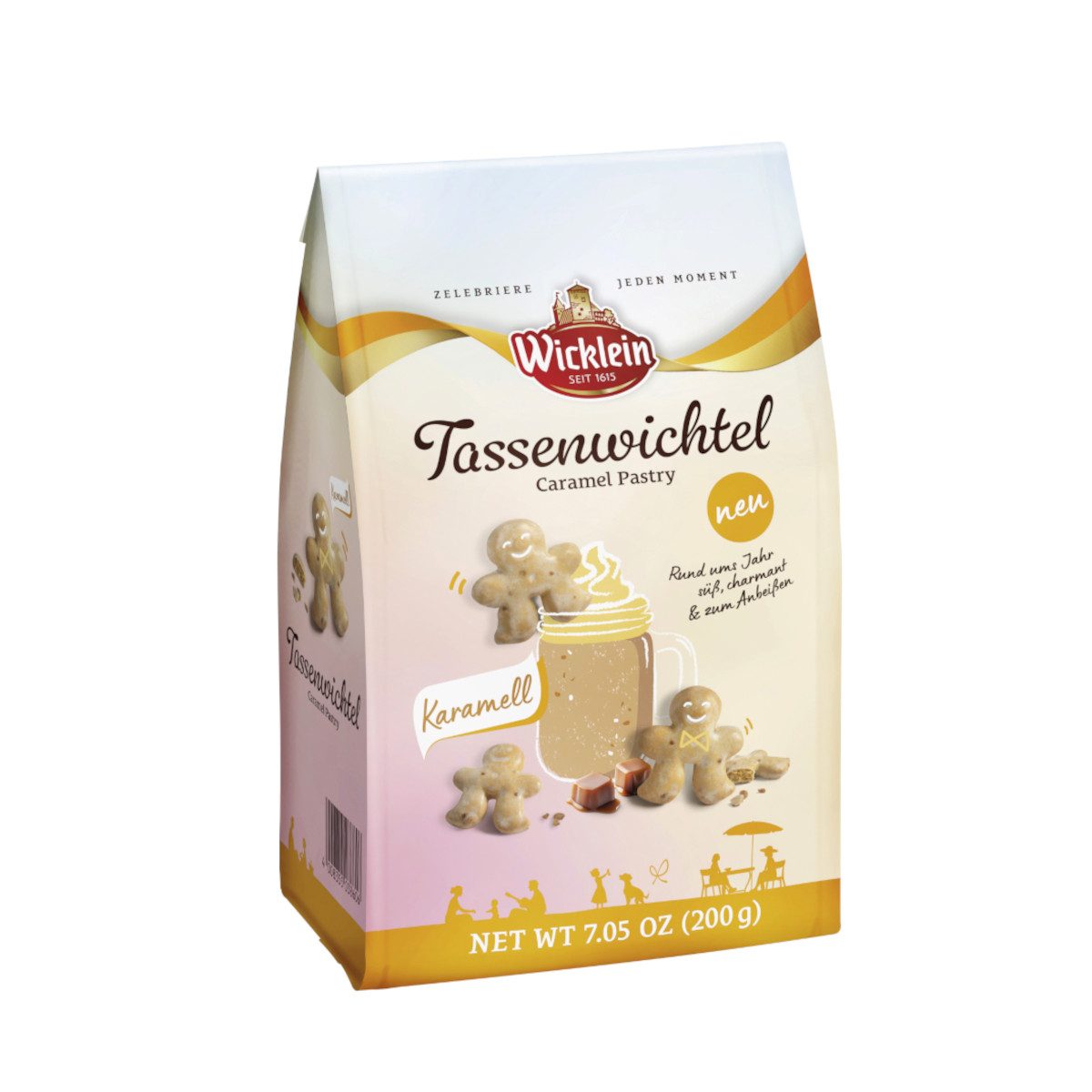 Wicklein Süßigkeit, Wicklein Tassenwichtel Karamell Gebäck glasiert Packung 200g